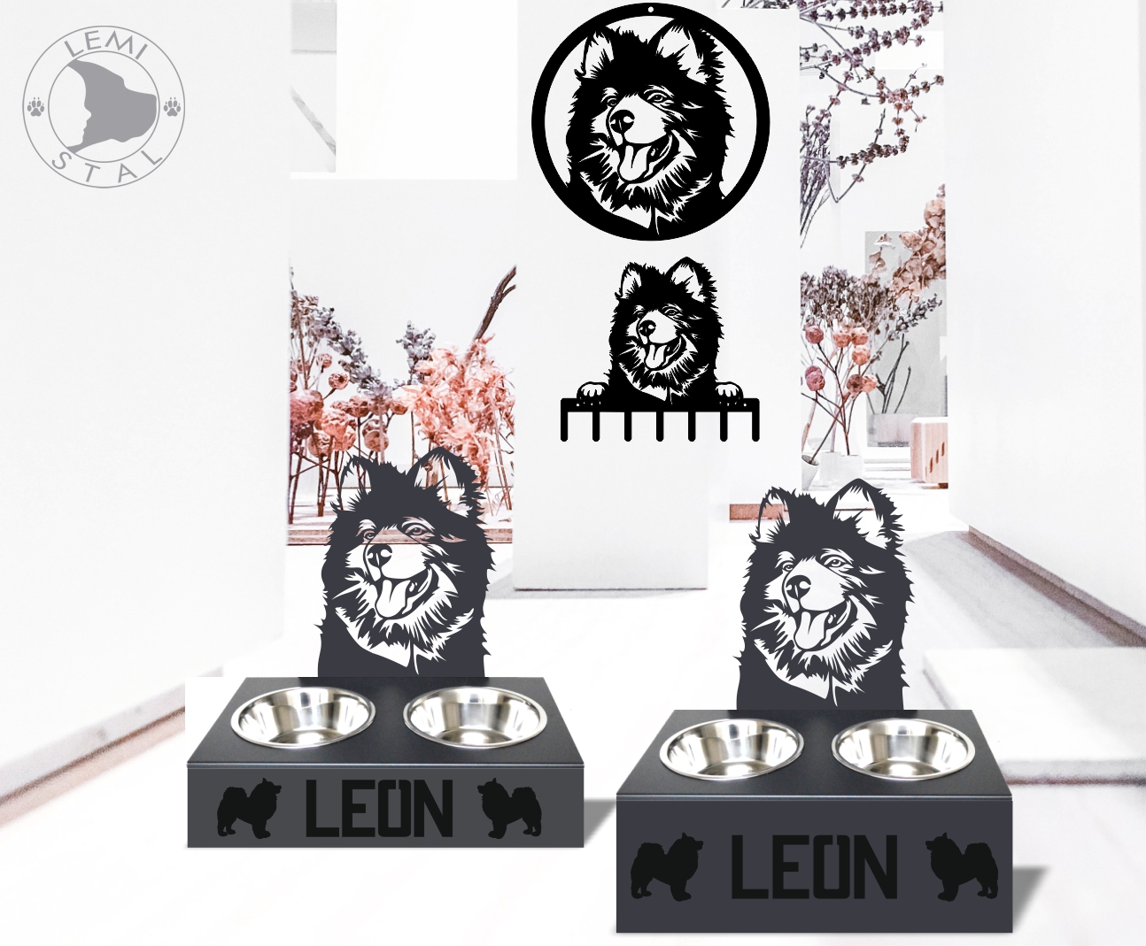 Stojak na miski z imieniem Samoyed2