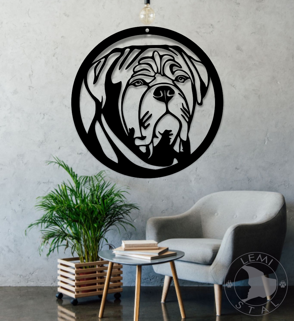 Dog de Bordeaux metalowy obraz