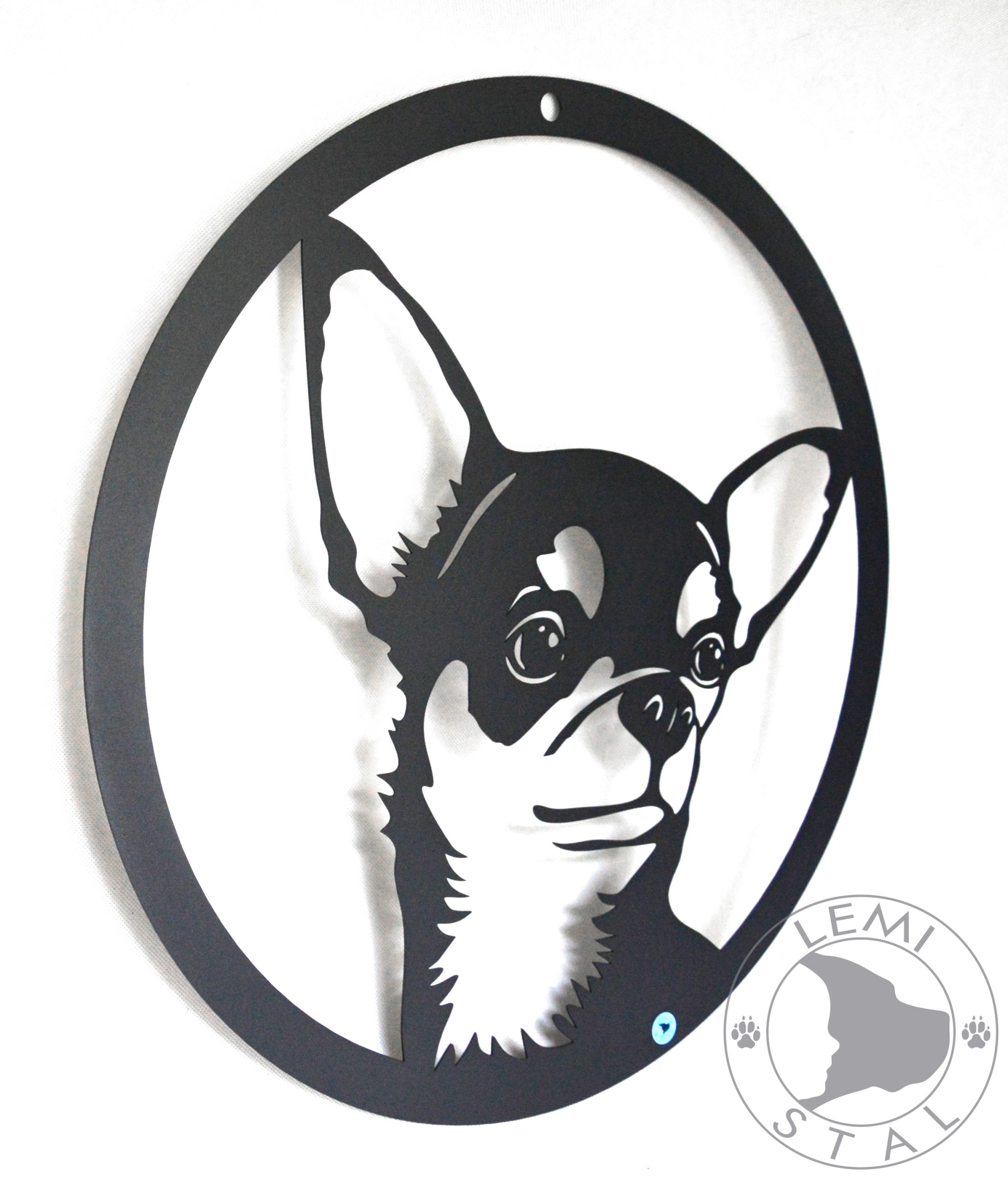 Metalowy obraz chihuahua dekor z chihuahua dekoracja 2