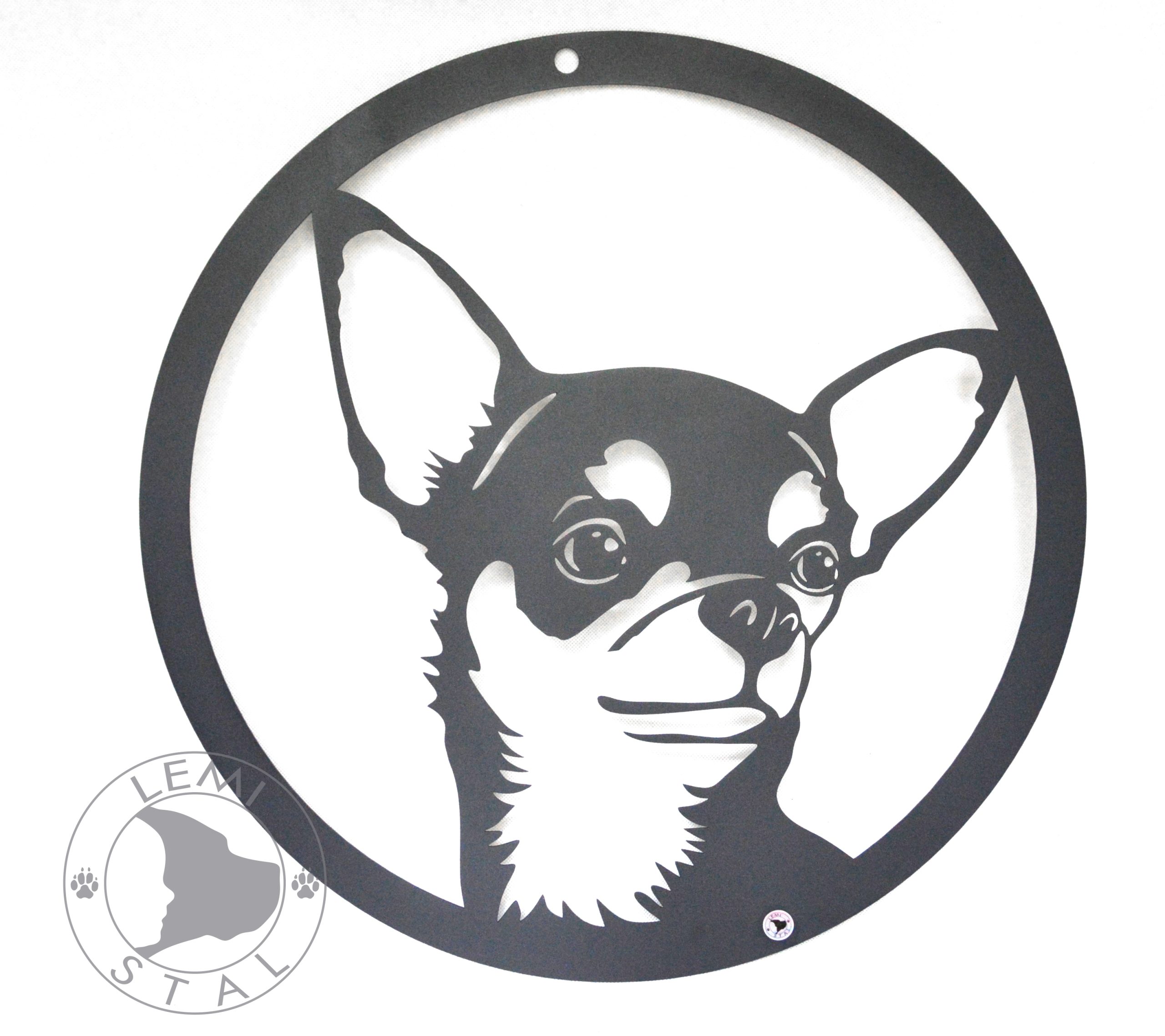 Metalowy obraz chihuahua dekor z chihuahua dekoracja