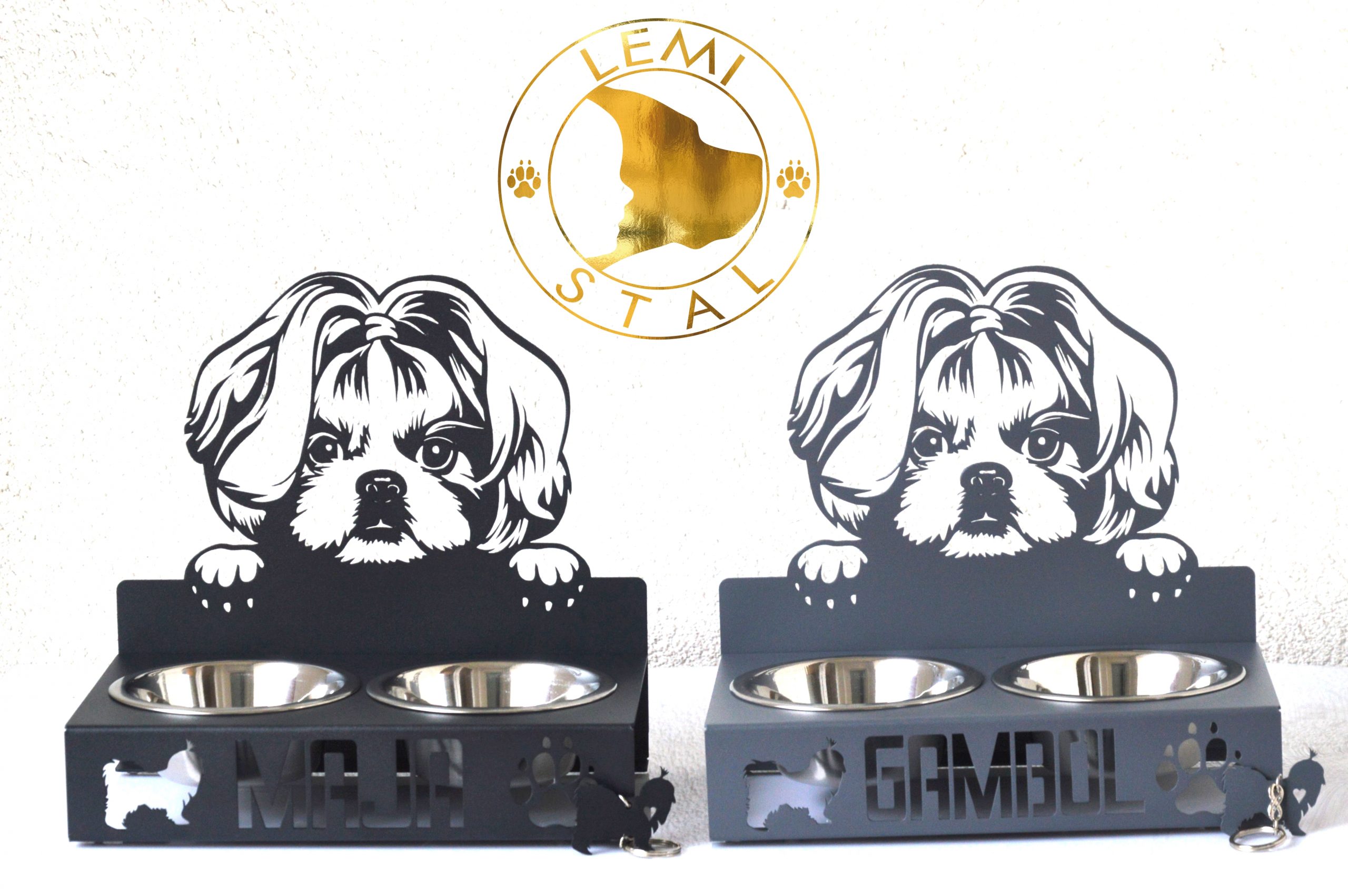 SHIH TZU miski dla SHIH TZU miski z imieniem misk z grawerem miseczki sla SHIH miski dla maøego pieska stojak metalowy