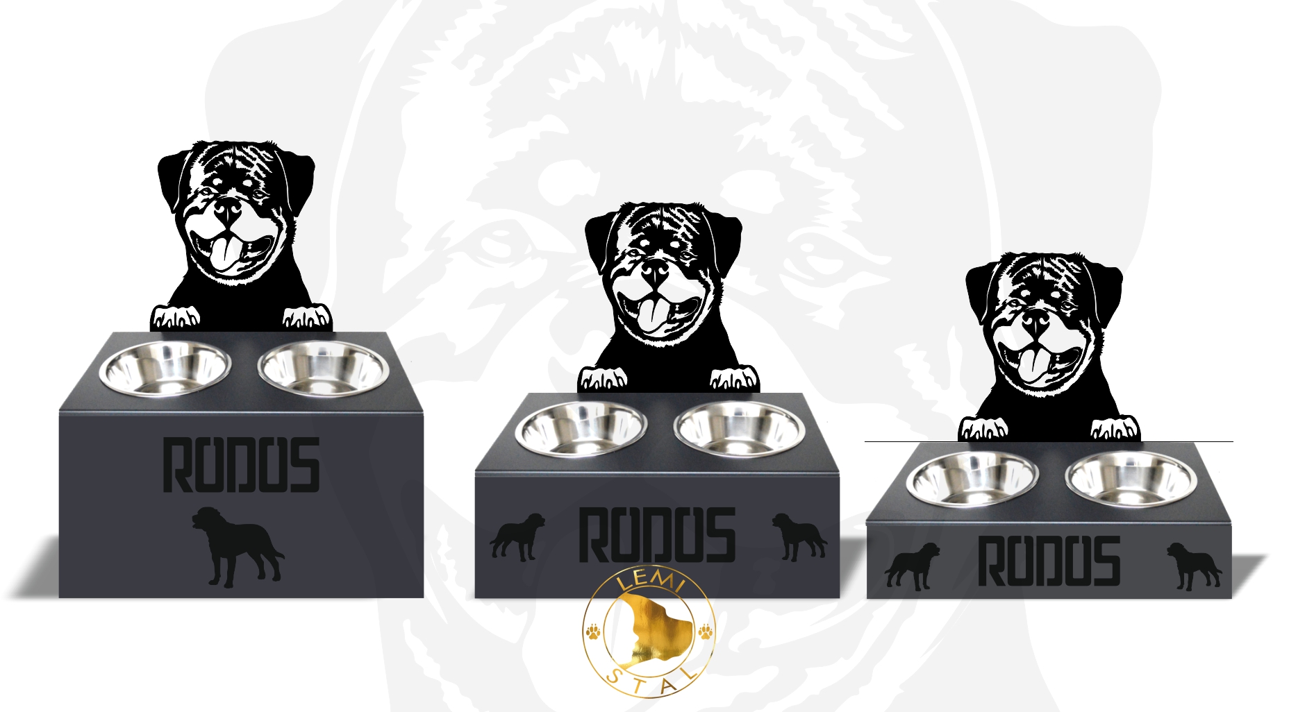 Miski Rottweiler RODOS miski dla rottweilera stojak na miski miski z imieniem miski na podwyższeniu miski dla dużego psa 2