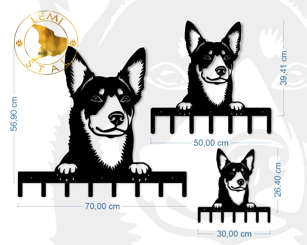 Kelpie Wieszak wieszak z psem wieszak na smycze wieszak Kelpie metalowy wieszak na ubrania