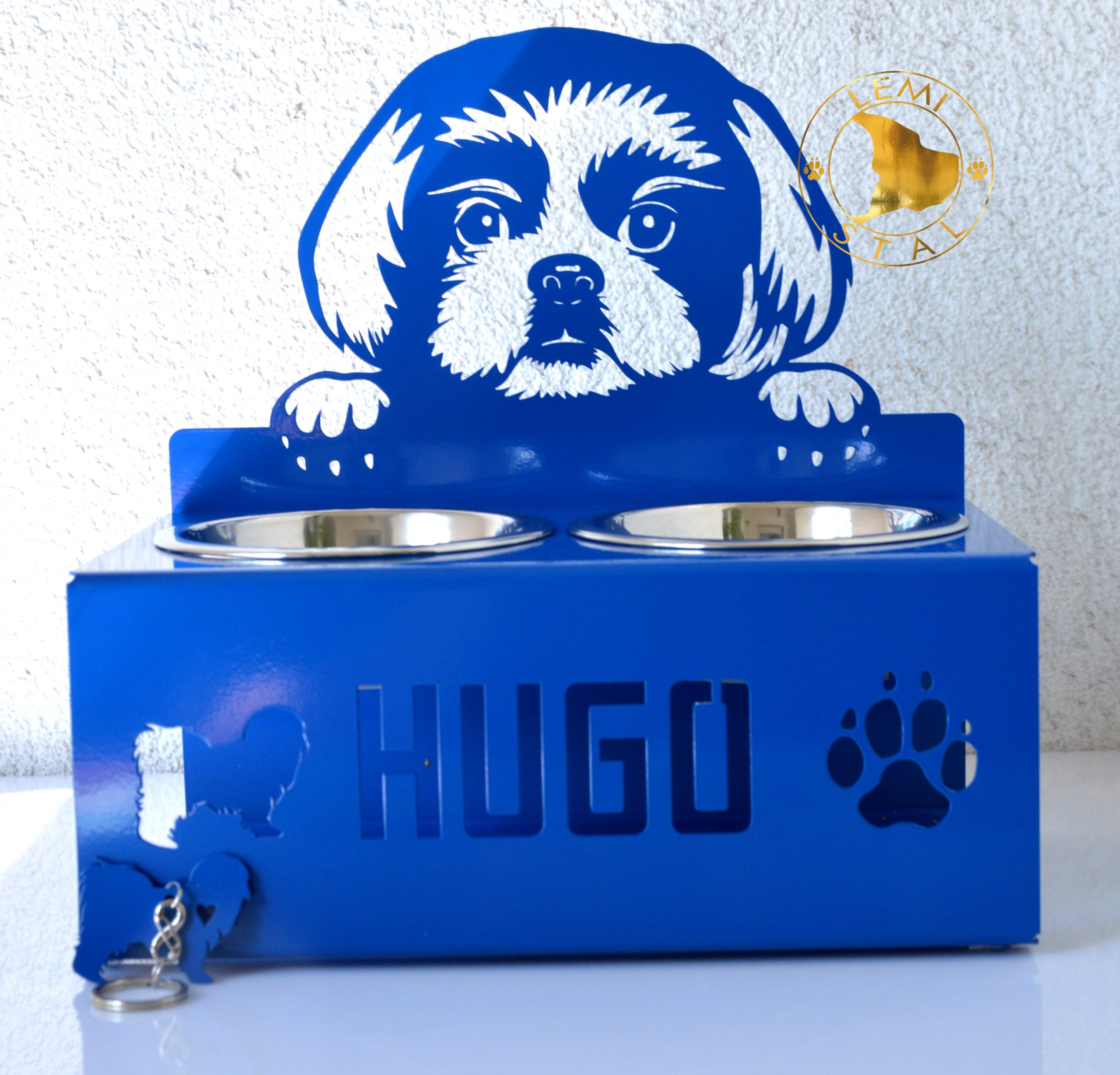 SHIH TZU miski dla SHIH stojak na miski dla małego pieska bufet metalowy dla psa metalowy stojak na miski SHIH TZU lemi-stal