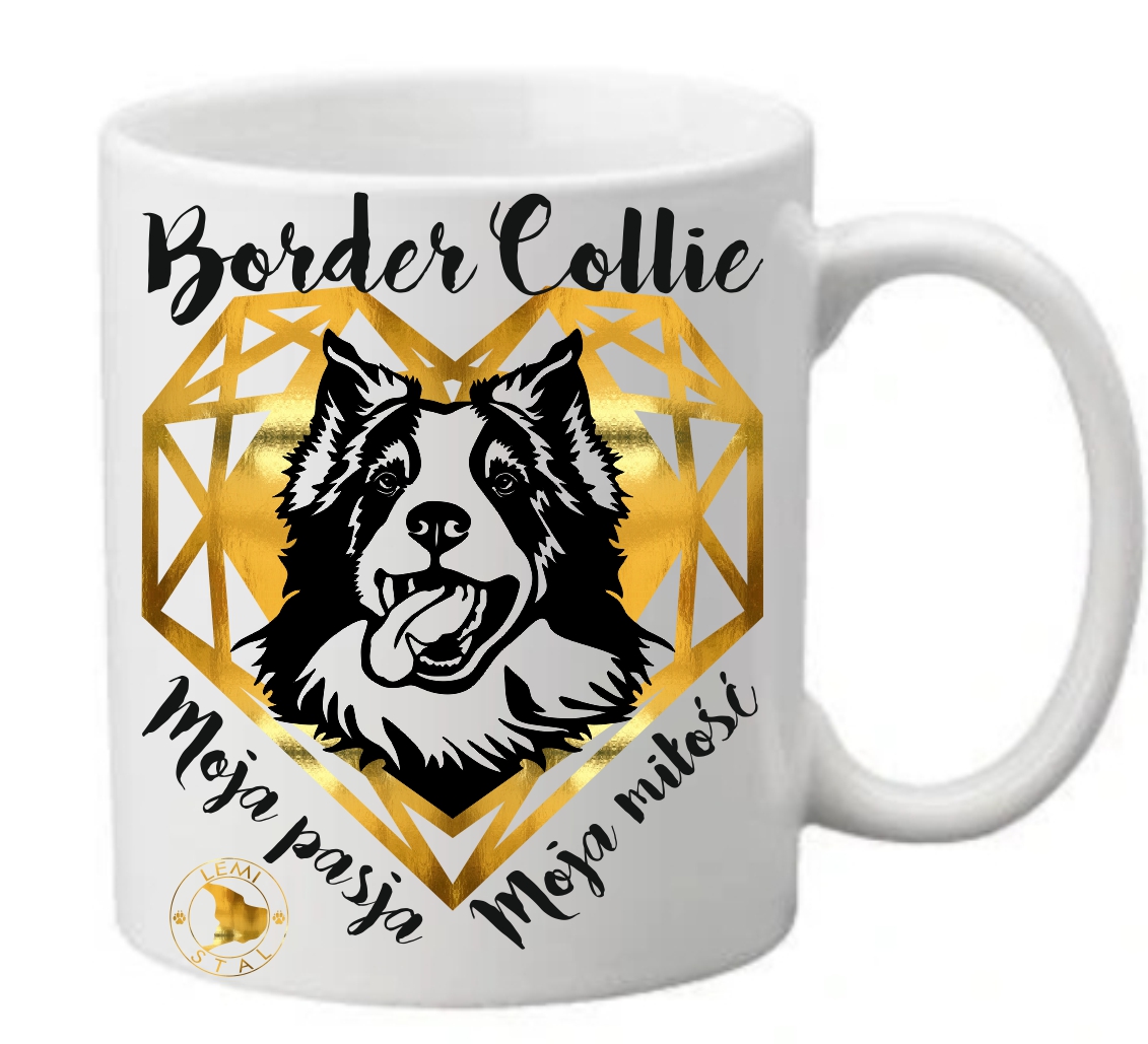 border collie kubek do kawy kubek z psem kubek collie kubek border collie rasy psów złoty kubek