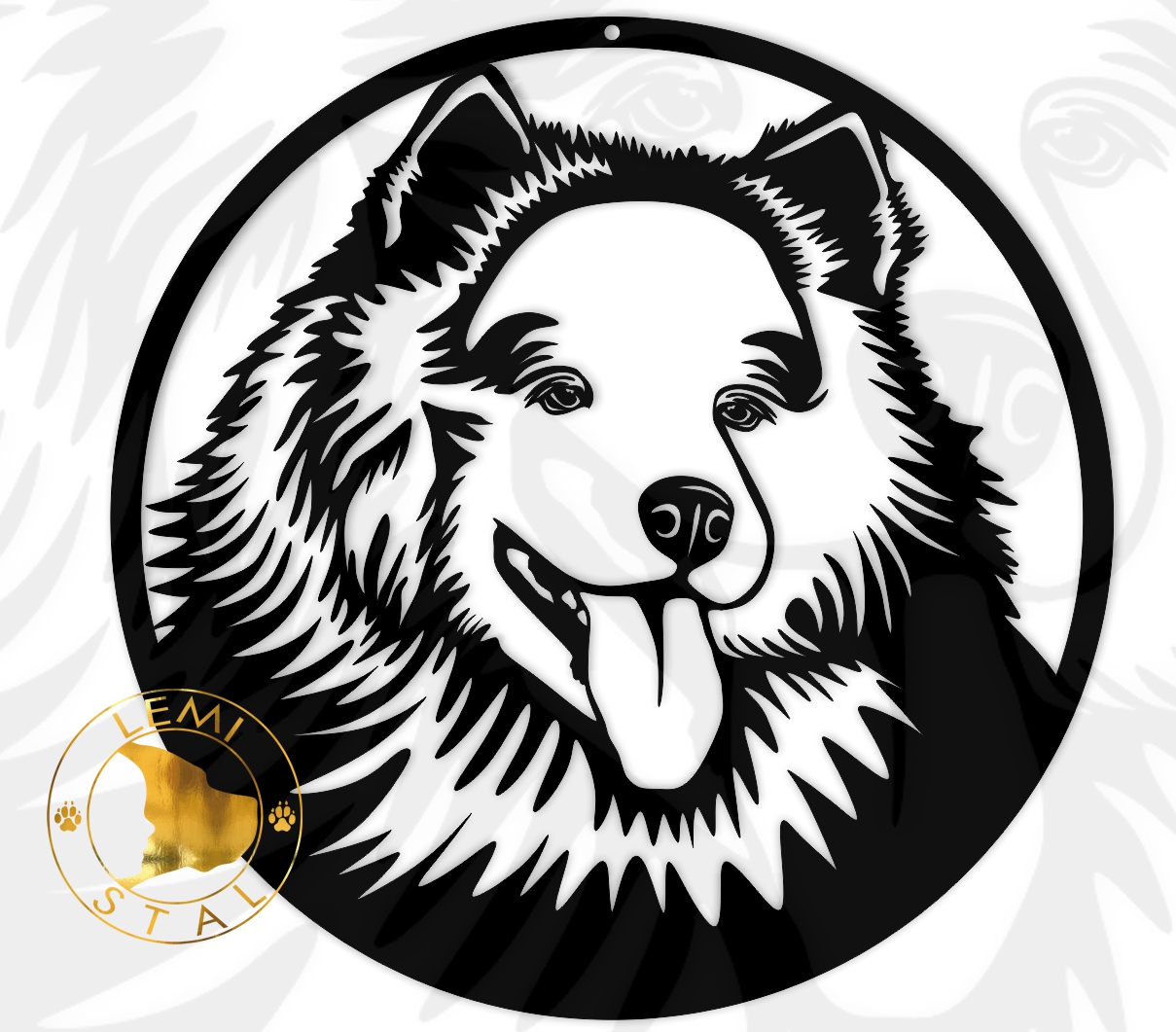 Samoyed obrazek obraz Samoyedem dekoracja samojed Samoyed metalowy obraz