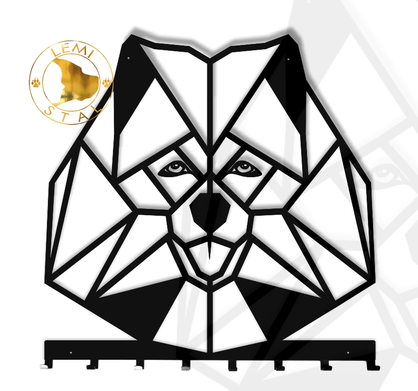 Samoyed wieszak z psem wieszak geometryczny metalowy Samoyed geometryczny metalowy wieszak