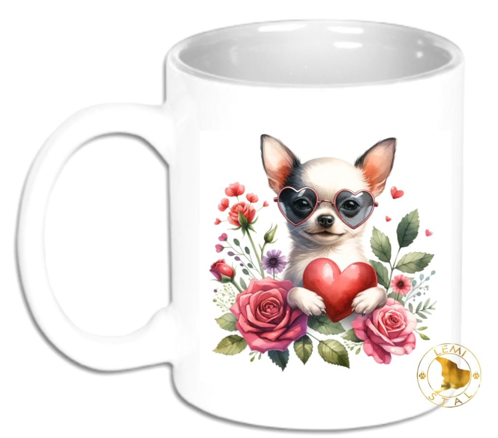 Chihuahua walentynki kubek 