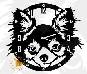 Chihuahua długowłosa zegar