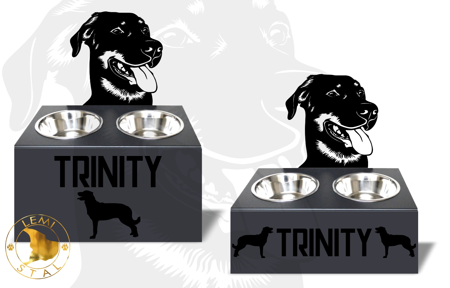 Stojak na miski Bauceron miski z imieniem miski dla dużego psa beauceron