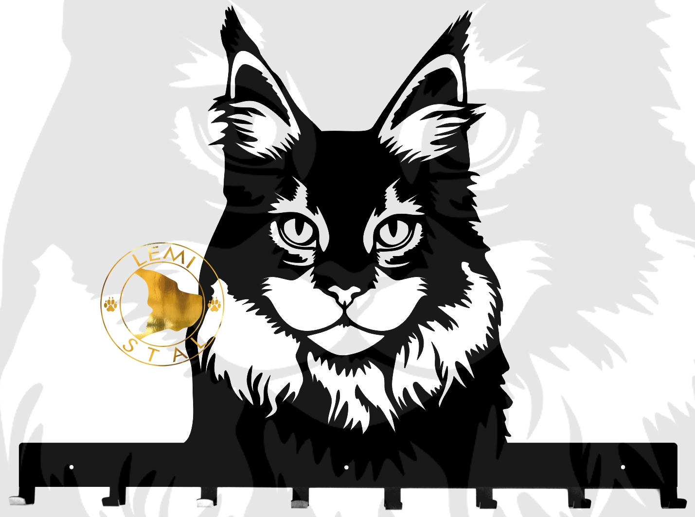 Maine coon wieszak z kotem