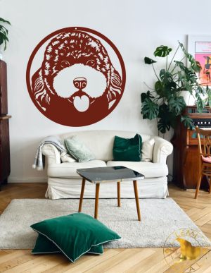 pudel miniaturowy tok metalowy obraz