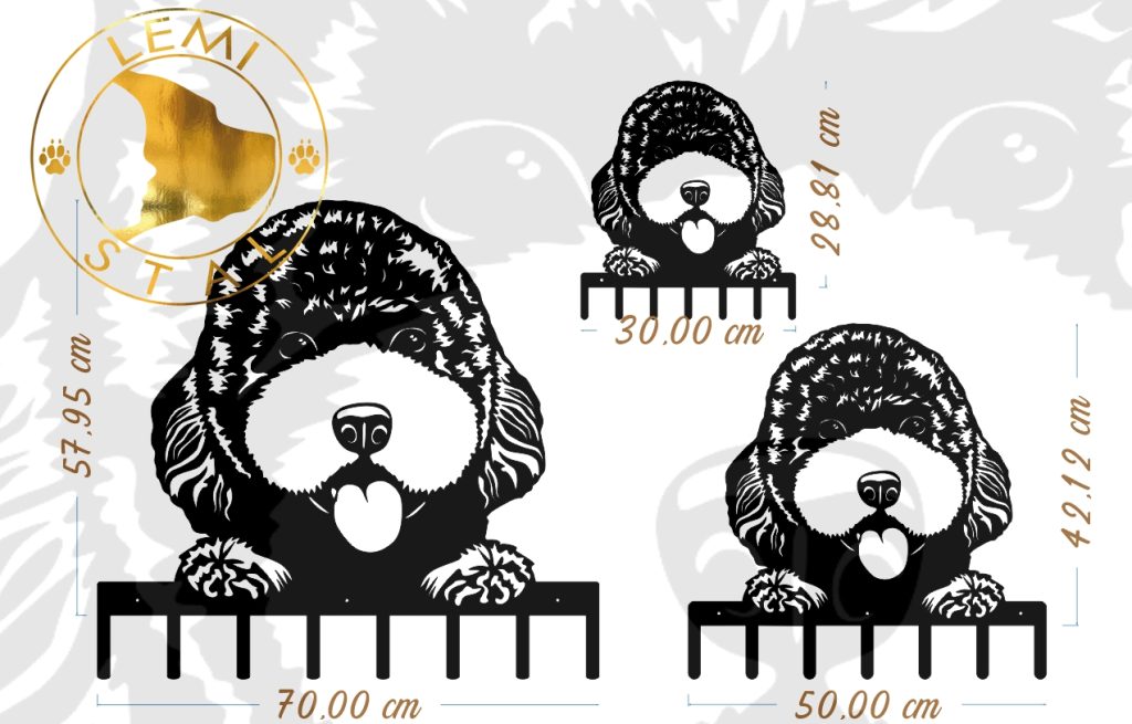 wieszak na smycze z pudlem 