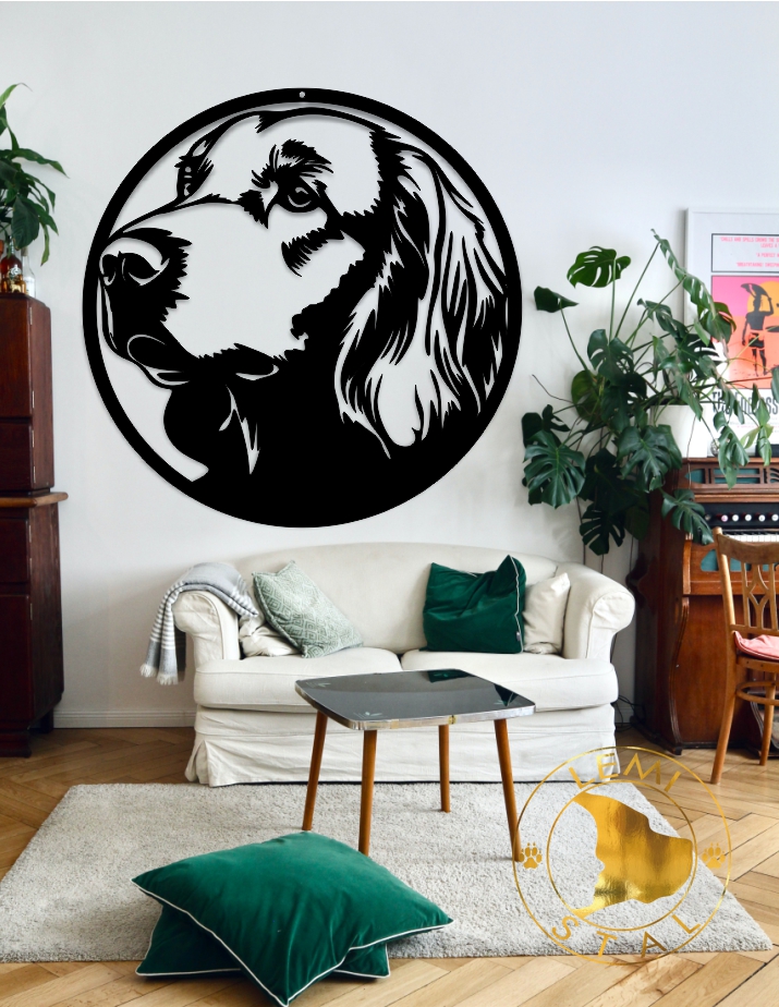 seter metalowy obraz dekoracja z seterem seter metalowy obraz dekoracja